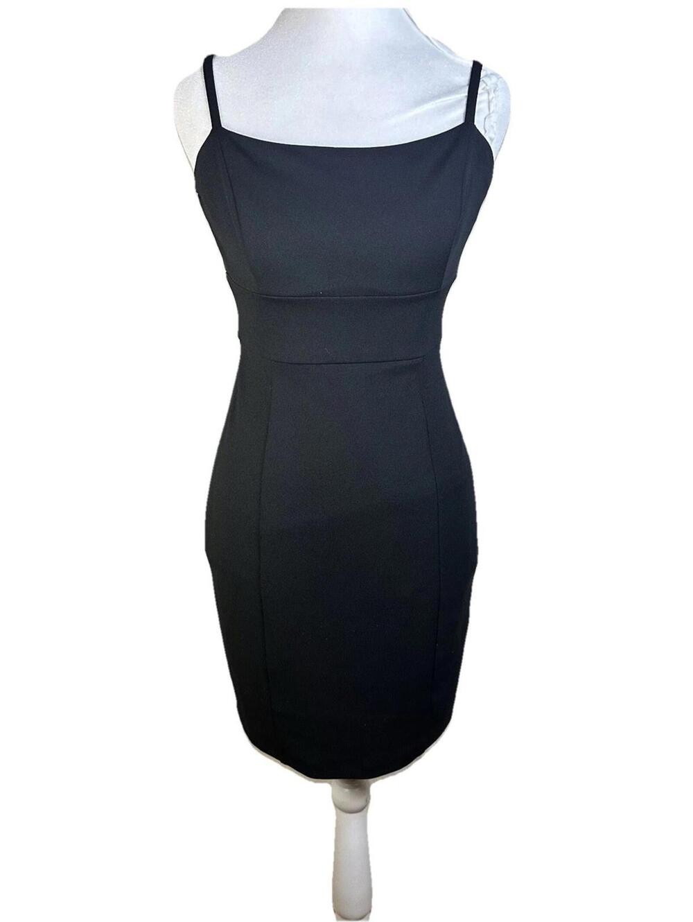 Bcbg Generation Y2K Empire Waist Little Black Dress Body Con Knee Length Sz 0